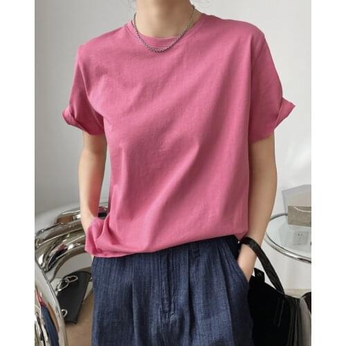 Spring woman cotton short sleeves t-shirt