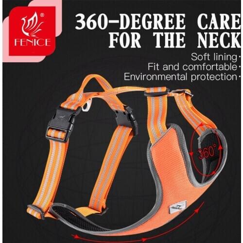 Fenice Pet Explosion-proof Dog Vest Harness Reflective Nylon Chest Strap Easy to Adjust