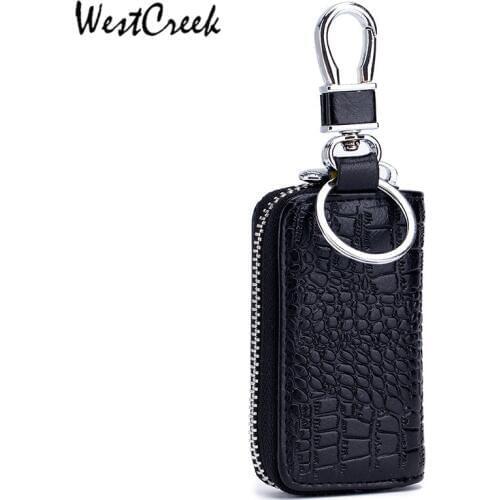 WESTCREEK Crocodile Pattern Car Key Smart Key Organizer Keychain Wallet Bags Suitable for 99% Car Keys