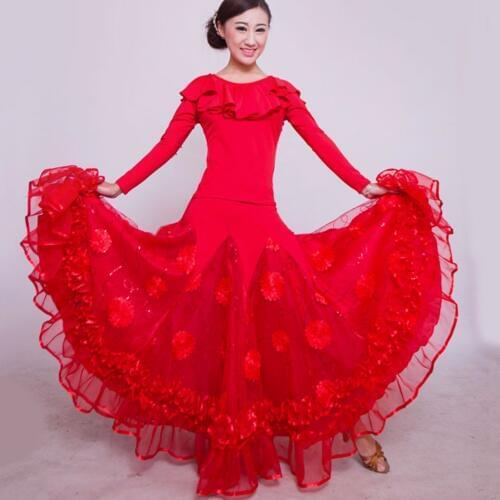2017 Woman Ballroom Dance Skirt Original Design For Modern/Jazz/Waltz Beauty Female Square Dance Clothes Lady Dance Dress DQ5042