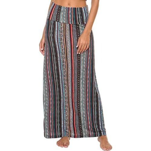 Bohemian Long Skirts New Womens Summer Plus Size Beach Style Skirts Flora Printed Color Big Swing Maxi Skirt Женские Юбки