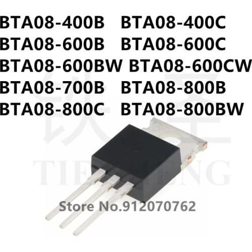 10PCS BTA08-400B BTA08-400C BTA08-600B BTA08-600C BTA08-600BW BTA08-600CW BTA08-700B BTA08-800B BTA08-800C BTA08-800BW TO-220