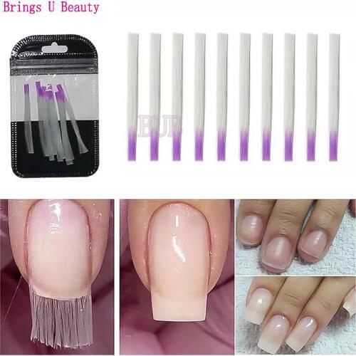 10pcs Professional Fiberglass Glass Nail Extension Fiber for Nail Silk Extension Nail Form Acrylic False Tips Manicure