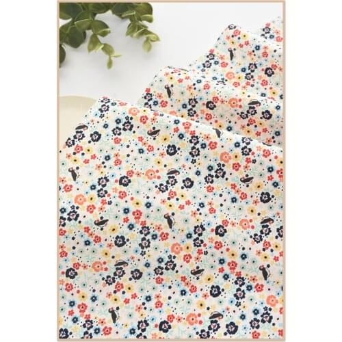 New Chiffon Printed Small Floral Embroidered Fabric for Dress Skirt Womens clothing