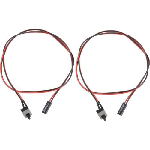 2 Pack 2 Pin SW PC Power Cable on/Off Push Button ATX Computer Switch Wire 45cm