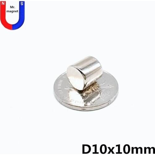 30pcs Neodymium magnet 10x10 Rare Earth small Strong Round permanent 10*10 mm fridge Electromagnet NdFeB nickle magnetic
