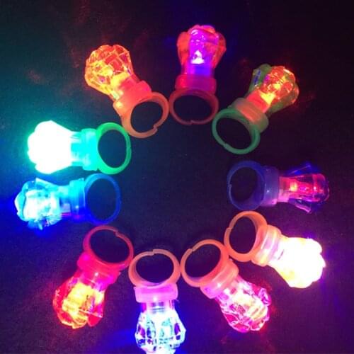 36pcs/lot LED Glowing Rose Finger Ring Led Party Favor Decorative Crystal Light Up Finger Rings Toy for Wedding Halloween