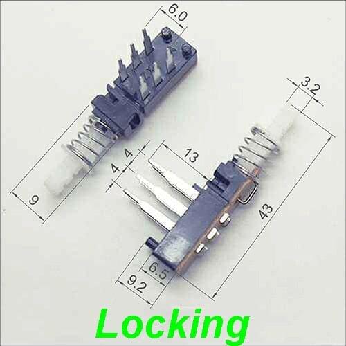 5PCS Spring Switch Reed Switch Latching self-locking plastic push button switch 6pin DIP PS-003