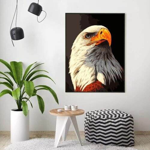 5D Coloring By Number Eagle Drawing Canvas Acrylic Gift Home Decor Painting By Number Animal Handpainted Wall Art