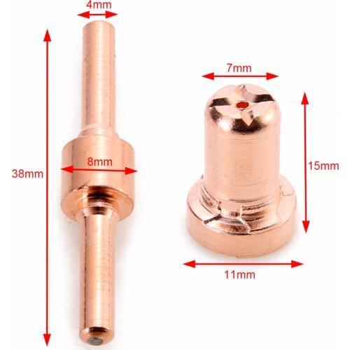 New 60pcs Extended Long Tip Electrode & Plasma Cutter Nozzles Consumable Kits For PT31 LG40 40A Plasma Cutting Torch Fittings