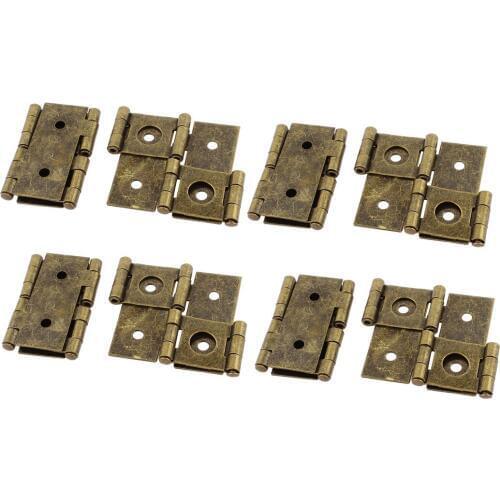 UXCELL 46Mmx54mm Retro Style Double Acting Folding Screen Hinge Bronze Tone 8Pcs