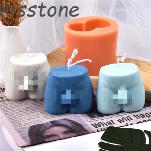 8CM Men Silicone Candle Mold Human Body Torso 3D Male Butt Organs DIY Creative Decoration Plaster Crystal