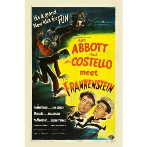 ABBOTT AND COSTELLO MEET FRANKENSTEIN MOVIE Art Film Print Silk Poster Home Wall Decor 24x36inch