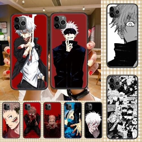 Anime Jujutsu Kaisen Phone Case Cover Hull For iphone 5 5s se 2 6 6s 7 8 12 mini plus X XS XR 11 PRO MAX black 3D waterproof