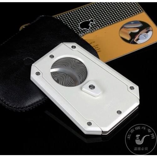 Cohiba Whole steel White-plated Double Blades Cigar Cutter Cutting Cigar Tool