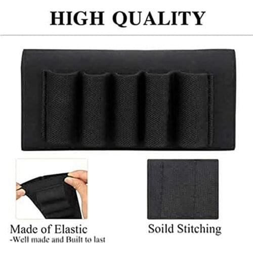Buttstock Shot gun Shell Holder AR15 M4 Fits Most Gun Model Hunting 5 Rounds 12 Gauge Shell Holder Buttstock Ammo Storage Sleeve
