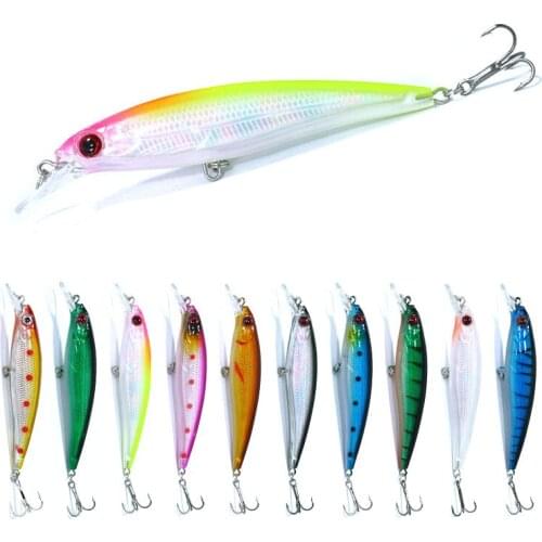HENGJIA 50PCS Laser Minnow Fishing Lure 11CM 13G Pesca Hooks Fish Wobbler Tackle Crankbait Artificial Japan Hard Bait Swimbait