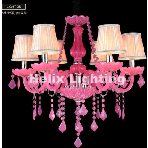 Free Shipping Pink Crystal Chandelier Lustre Crystal Chandelier 6L/8L/18L Arms Optional Lustres De Cristal Chandelier With Lamps