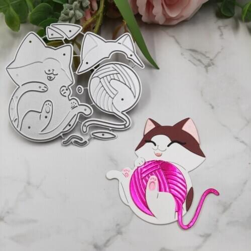 Playing Cat Metal Cutting Dies 2020 new DIY scrapbook paper card decoration process embossing mould