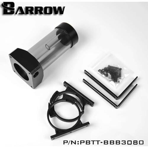 Barrow PBTT-BBB,DDC Pump retrofit kit,Black Cover Black Tube 4 length,Pump Reservoir integrated set,for Water cooler Water tank