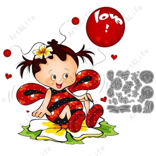 Lovely Cute Baby Balloon and Flower New Metal Cutting Dies Stencils for Making Scrapbooking Album Paper Cards Embossing Cut Die