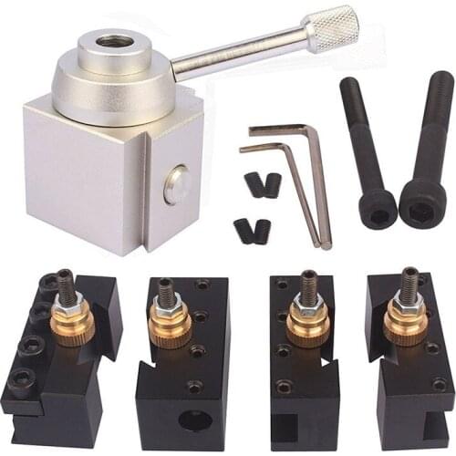 Mini Aluminum Lathe Quick Change Tool Holder Post Set Table/ Hobby Lathes
