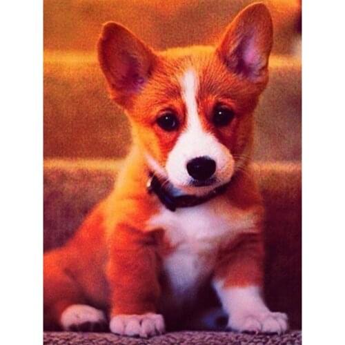 Animal Dog DIY Cross Stitch Embroidery Craft Needlework Set Cotton Thread Printed Canvas Home Decoration Hot Sell Wholesale