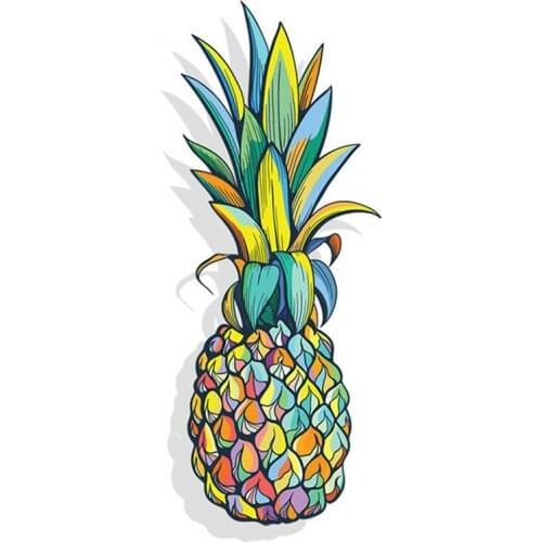 LLY-1332 Car Sticker Colorful Pineapple Modeling Decal PVC Automobiles Motorcycles Exterior Accessories Cover Scratches Decals