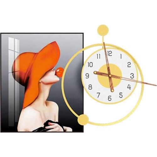 Wall Clock Creative Painting Quartz Watch Silent Mechanical Sticker Kitchen Decoration Clock