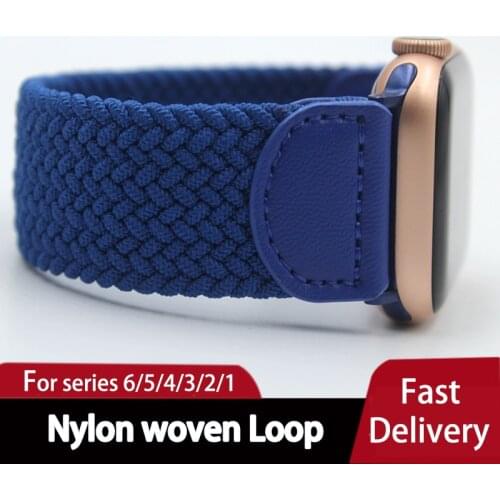 Nylon Strap for Apple Watch 6 5 4 SE Elastic Watch Band for IWatch Serie 5 4 3 Braided Solo Loop Bracelet 38mm 40mm 42mm 44mm