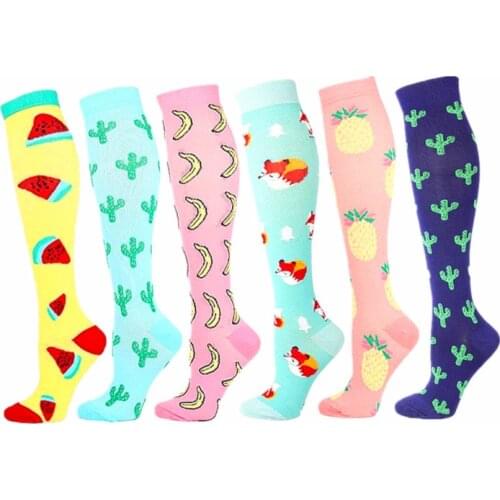 Compression Socks Varicose Veins For Men & Women Golfs Tube Cactus Fox Cute Compression Socks Cycling Long Pressure Stockings