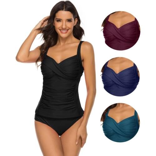 Echoine Solid Black Jump Suits Ruffled One-piece Swimsuit Women Sexy Lace Up Suit Swimming Suit for Women