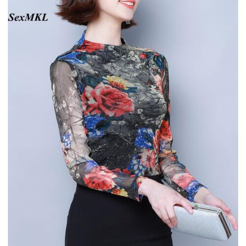 Plus Size Floral Print Tops and Blouses Women 2020 Fashion Long Sleeve Blouse Office Korean Clothing Casual Winter Ladies Tops