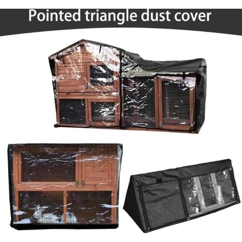 594C Rabbit Hutch Cover 210D Durable Thermal Covers Pet Crate Covering for Cage with Pointed Window Easy to Install Two Size