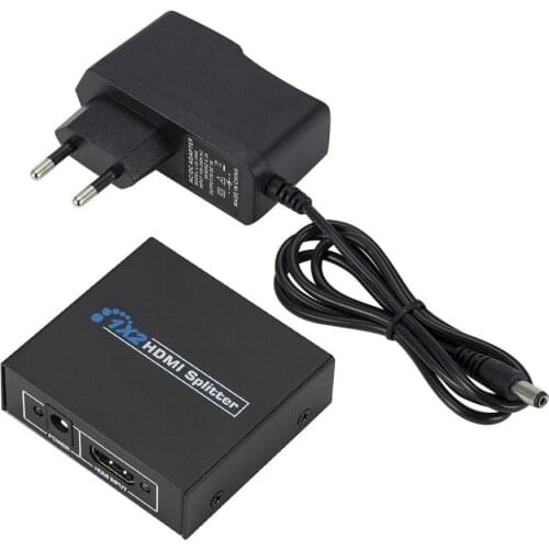 1 in 2 out 1080p HDMI-compatibl Splitter 1x2 Splitter Power Signal Amplifier NEW Original Box 1.3B 1.4 Compliant DVD Player