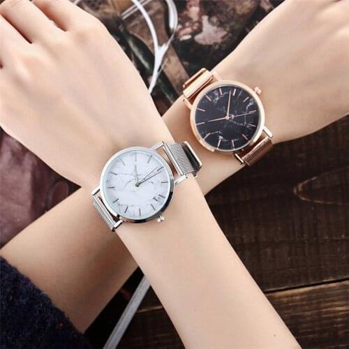 Luxury 2019 Women Watches Mesh Belt Watch Fashion Marble Pattern Quartz Wristwatch Watchproof Relogio Feminino Reloj Mujer