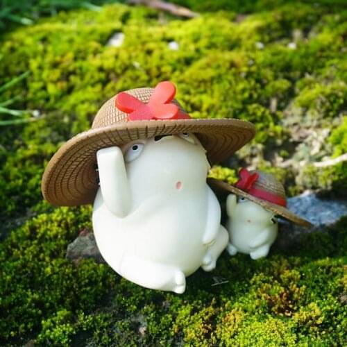 Fairy Garden Miniature Small Totoro with Straw Hat Ghilbi Studio Figurine Plant / Garden Decor DIY Terrarium Accessories