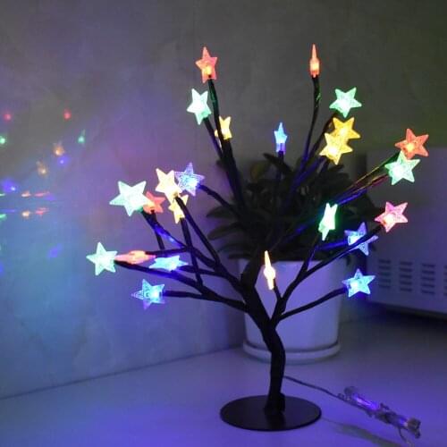 24 LEDs Indoor Star Shaped Fairy Lights USB Powered by Christmas Decor Tree Light Wedding Party Holiday New Year Home Decoration
