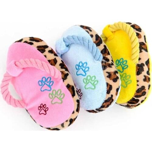 Slippers Dog Chew Squeaky Toys For Small Dogs Products For Animals Jouet Chiot Petite Taille Teeth Cleaning Plush