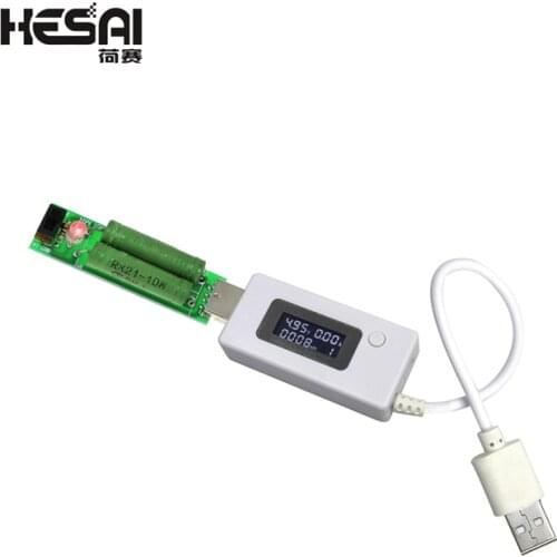 LCD Micro USB Charger Battery Capacity Voltage Current Tester Meter Detector+USB Mini Discharge Load Resistor 2A/1A with Switch