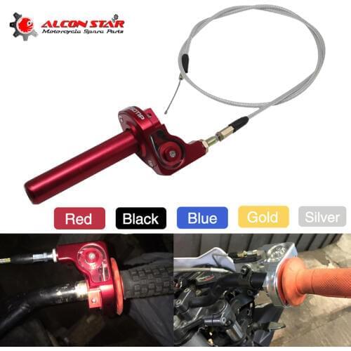 Alconstar For 22mm Handlebar Universal Alconstar Motorcycle Aluminum Accelerator Throttle Quick Twist Grips With Cable 5 Colors