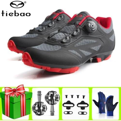 Tiebao Cycling Shoes Sapatilha Ciclismo Mtb SPD Pedals Set Men Women Self-locking Breathable Riding Mountain Bike Sneakers