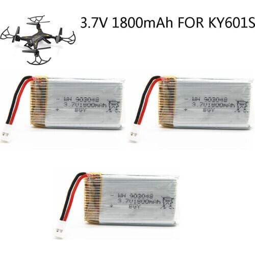 3.7V high qulality lipo battery for KY601S RC helicopter toys parts 3.7V 1800mAh Battery 903048 1S XH2.54 Plug for RC Quadcopter