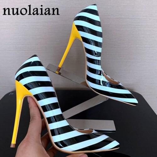 8/10/12CM Womens High Heel Shoes Dress Wedding Platform Pumps Summer High Heels Sandals Slip On Pump Shoes Leather Shoes Woman