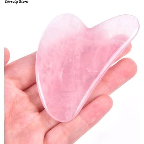 1PCS Rose Quartz Jade Natural Face Jade Guasha Board Natural Stone Scraper Tools For Face Neck Back Body Pressure Therapy