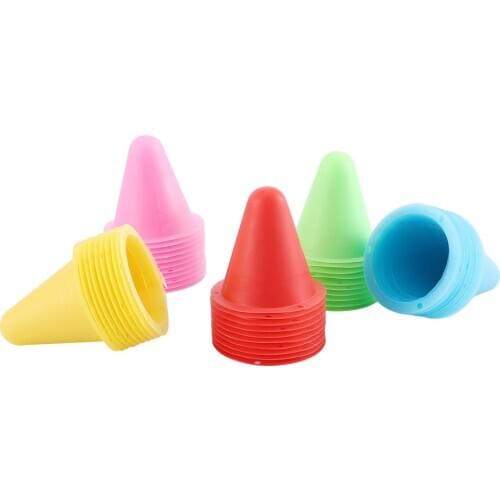 10 Pcs/Set Plastic Skating Marker Cones Soccer Rollers Sports Training Slalom Roller Equipment Skate Pile Marking Cup