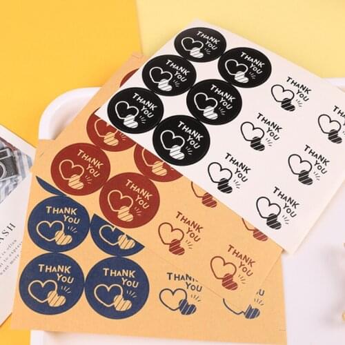 100Pcs round comic THANK YOU sealing stickers Self Adhesive Sticker For Hand Made Gift Cartoon Sticker for gift package sticker