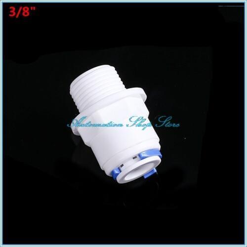 5Pcs Water Dispenser Fittings 3/8" OD Tube to 3/8" BSP Male Thread Quick Connection Purifier Fittings Aquarium RO Water Reverse