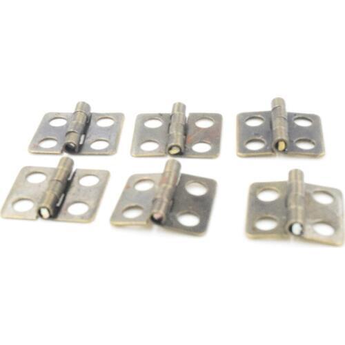 50Pcs 12x13mm Antique Bronze/Gold Cabinet Hinges Furniture Accessories Jewelry Boxes Small Hinge Furniture Fittings For Cabinets