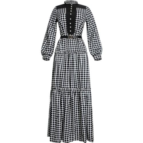 Dashiki African Dresses For Women Autumn Africa Print Long Sleeve Maxi Dresses Boho Ruffle Gown Party Robes Abaya Kaftan Ankara